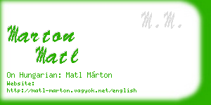 marton matl business card